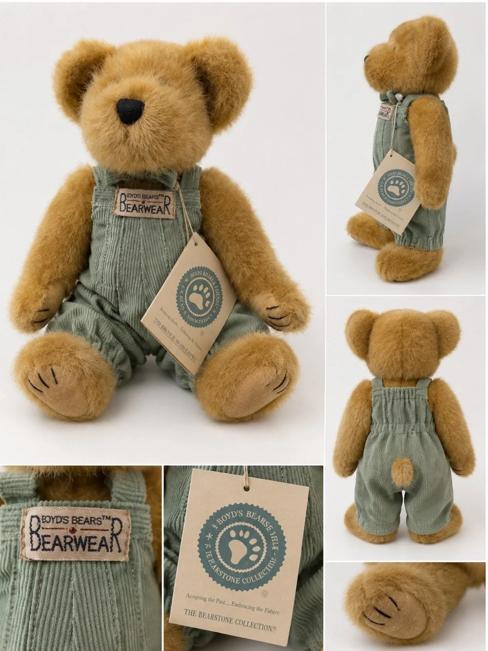 Vintage Boyds Bears Forrest B. Bearsley 12” Teddy Bear Bearwear Corduroy Overall